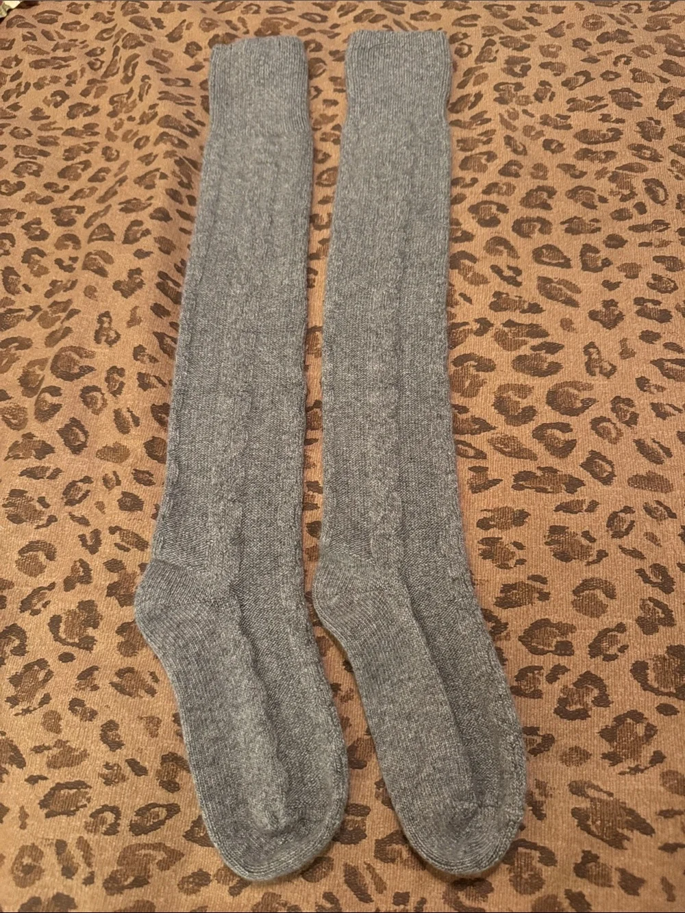 🐷 Urania Made in Italy Over the Knee Socks Gray